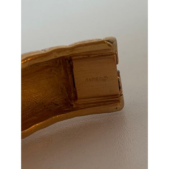 B57 Napier Bracelet Women Vintage Quilted Diamond Snakeskin Hinged Bangle - Picture 10 of 11